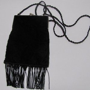 Beaded Black Velvet Evening Bag